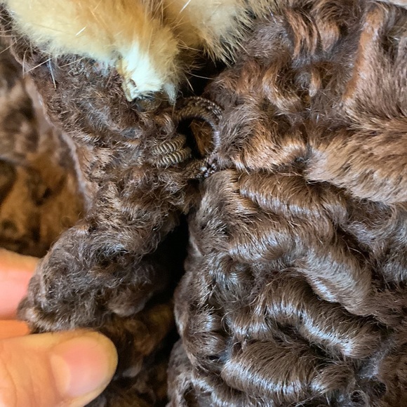 Vintage N.L. Kaplan Brown Persian Lambswool Coat with Mink Collar - Picture 3 of 8